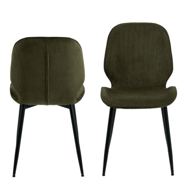 Elise Dining Chair in Olive Green Set of 4. - Image 3