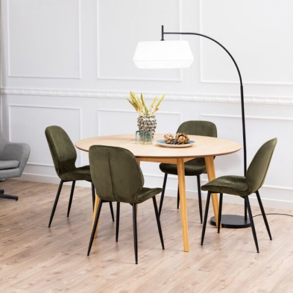 Elise Dining Chair in Olive Green Set of 4. - Image 5
