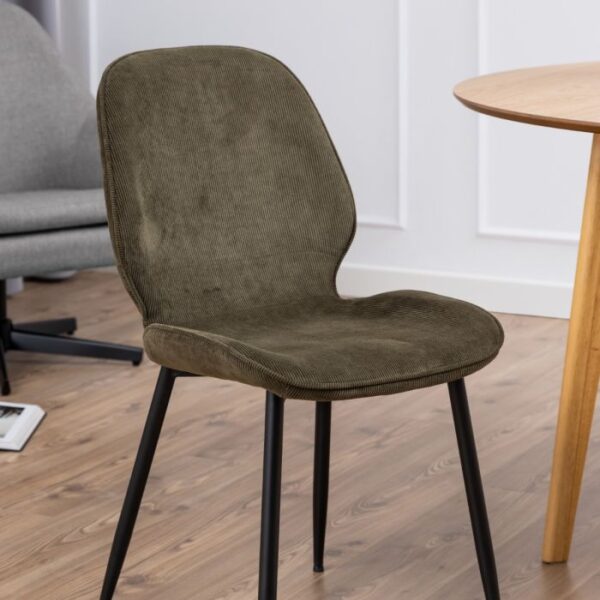 Elise Dining Chair in Olive Green Set of 4. - Image 6