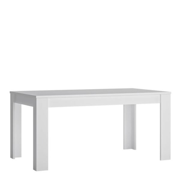 Paris Large Extending Dining Table 160-200cm in White and High Gloss.