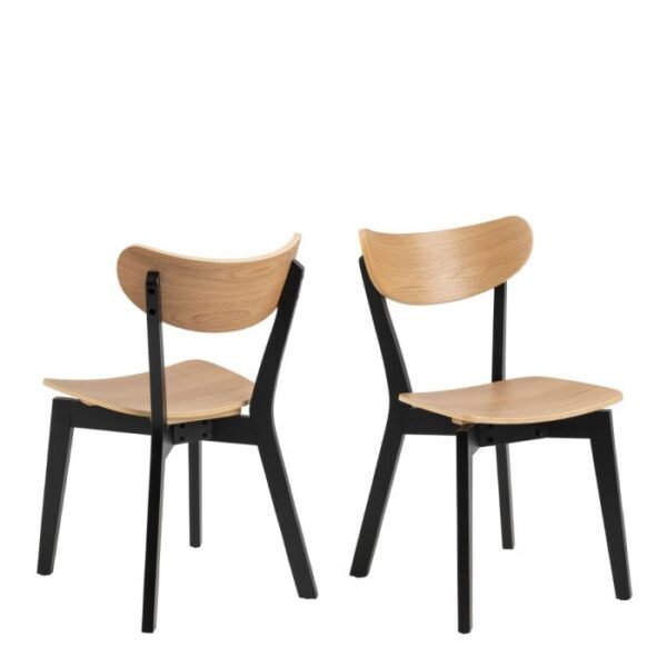 Riverton Dining Chairs in Black and Oak Set of 2.