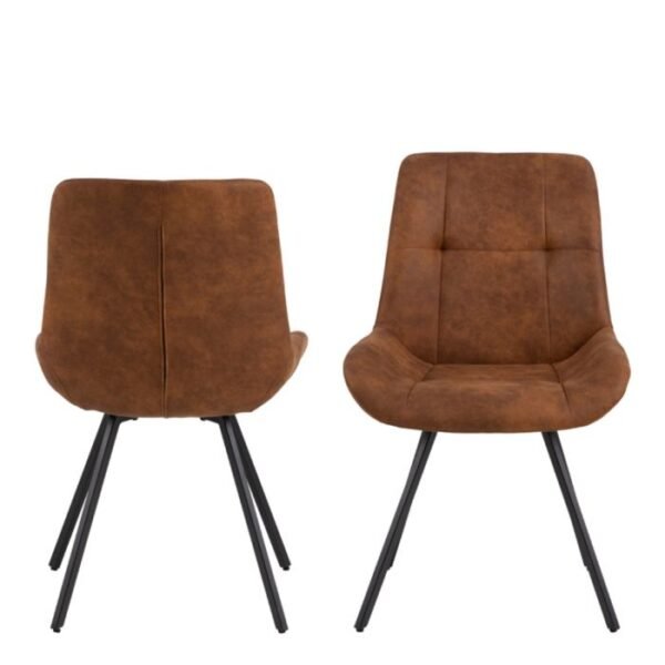 Wexford Dining Chair in Brown Fabric Set of 2. - Image 3