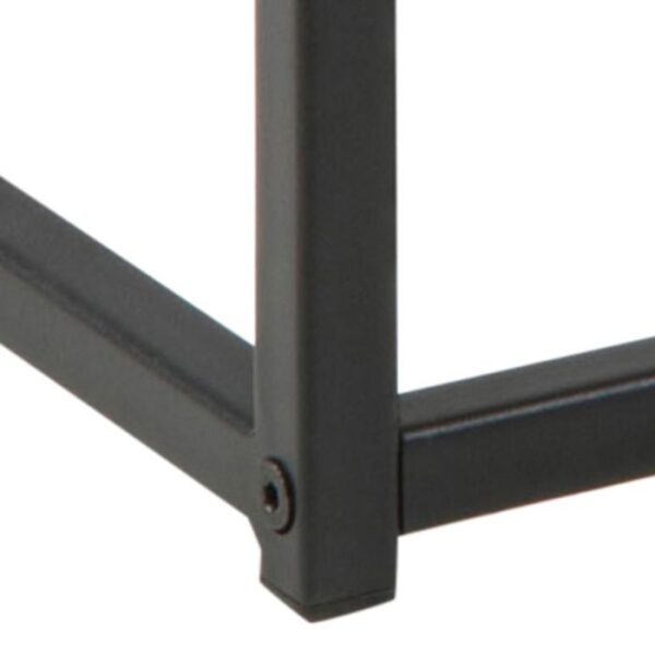 Durham Black Metal Coffee Table with Oak Top. - Image 7