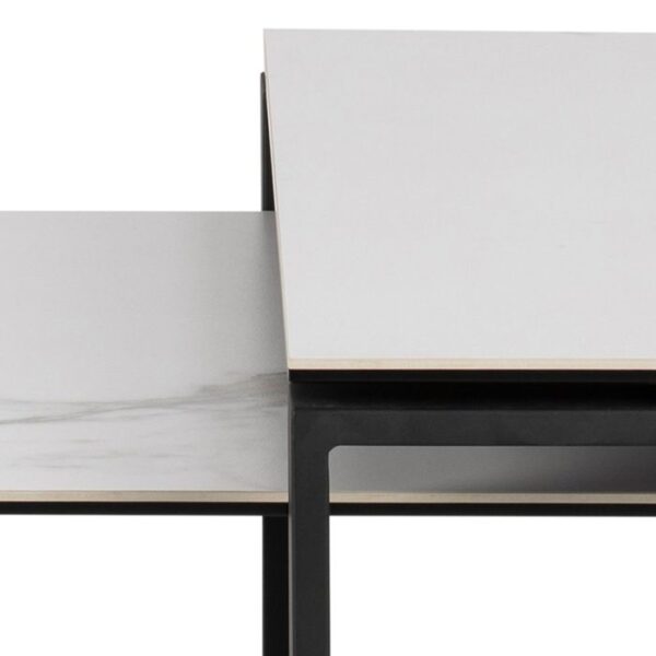 Elise Coffee Table Set with White Ceramic Akranes Top. - Image 5