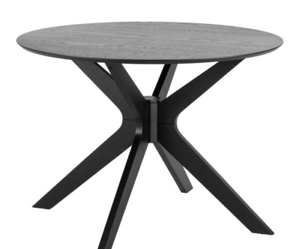 Vega Round Dining Table in Black 105x75cm.