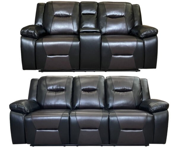 MILAN 3+2 RECLINER LEATHER AIRE SOFA.