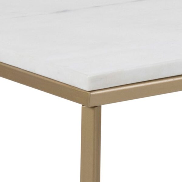 Alana Coffee Table with White Marble Top. - Image 5