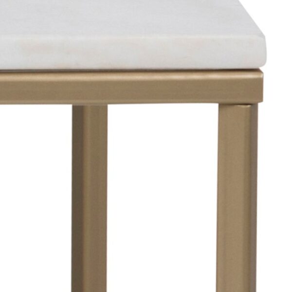 Alana Coffee Table with White Marble Top. - Image 4