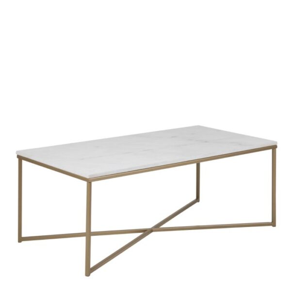 Alana Coffee Table with White Marble Top.