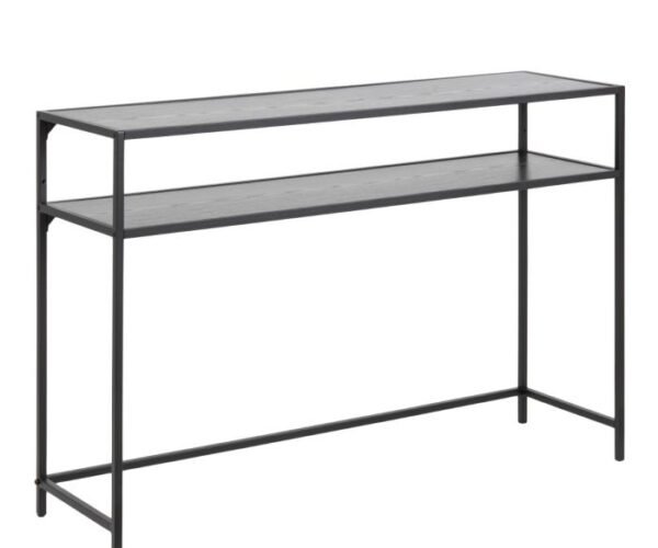 Harbor Black Metal Console Table with Black Top.