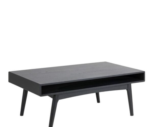 Juno Coffee Table with Open Shelf in Black.