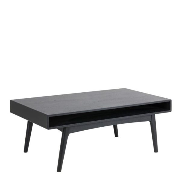 Juno Coffee Table with Open Shelf in Black.