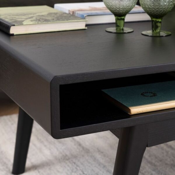 Juno Coffee Table with Open Shelf in Black. - Image 4