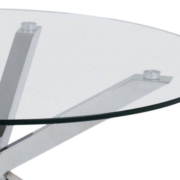 Nimbus Round Coffee Table with Glass Top and Chrome Legs. - Image 5