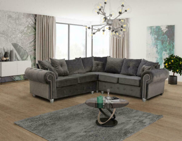 Plush Fabric Corner Sofa - Home Store UK