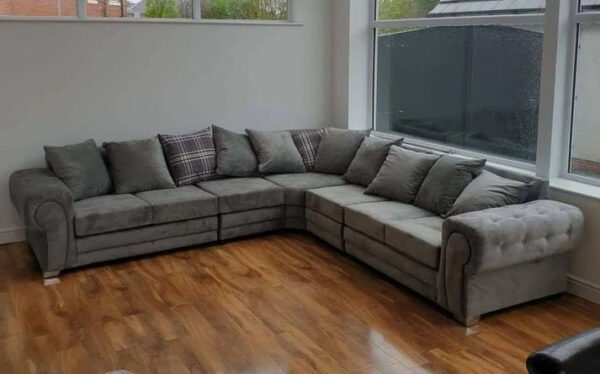 Suede Fabric Corner Sofa - Home Store UK - Image 11