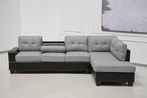Western Bonded Leather Corner Sofa – Home Store UK - Image 17